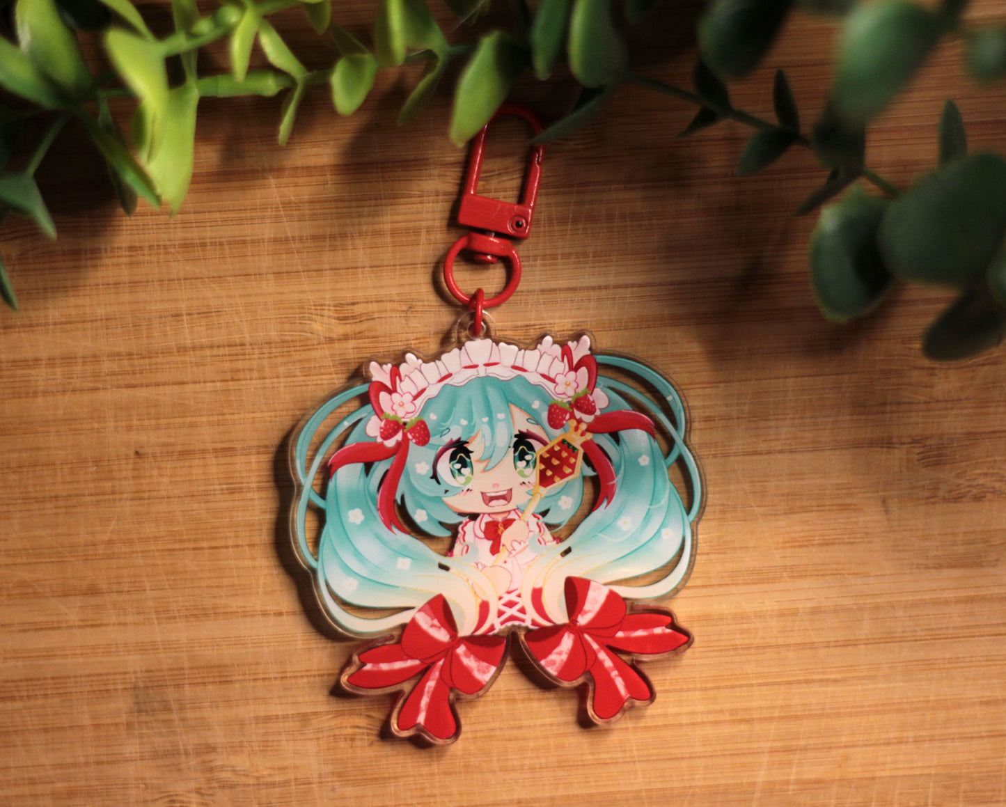 Strawberry Miku Keychain - FANART