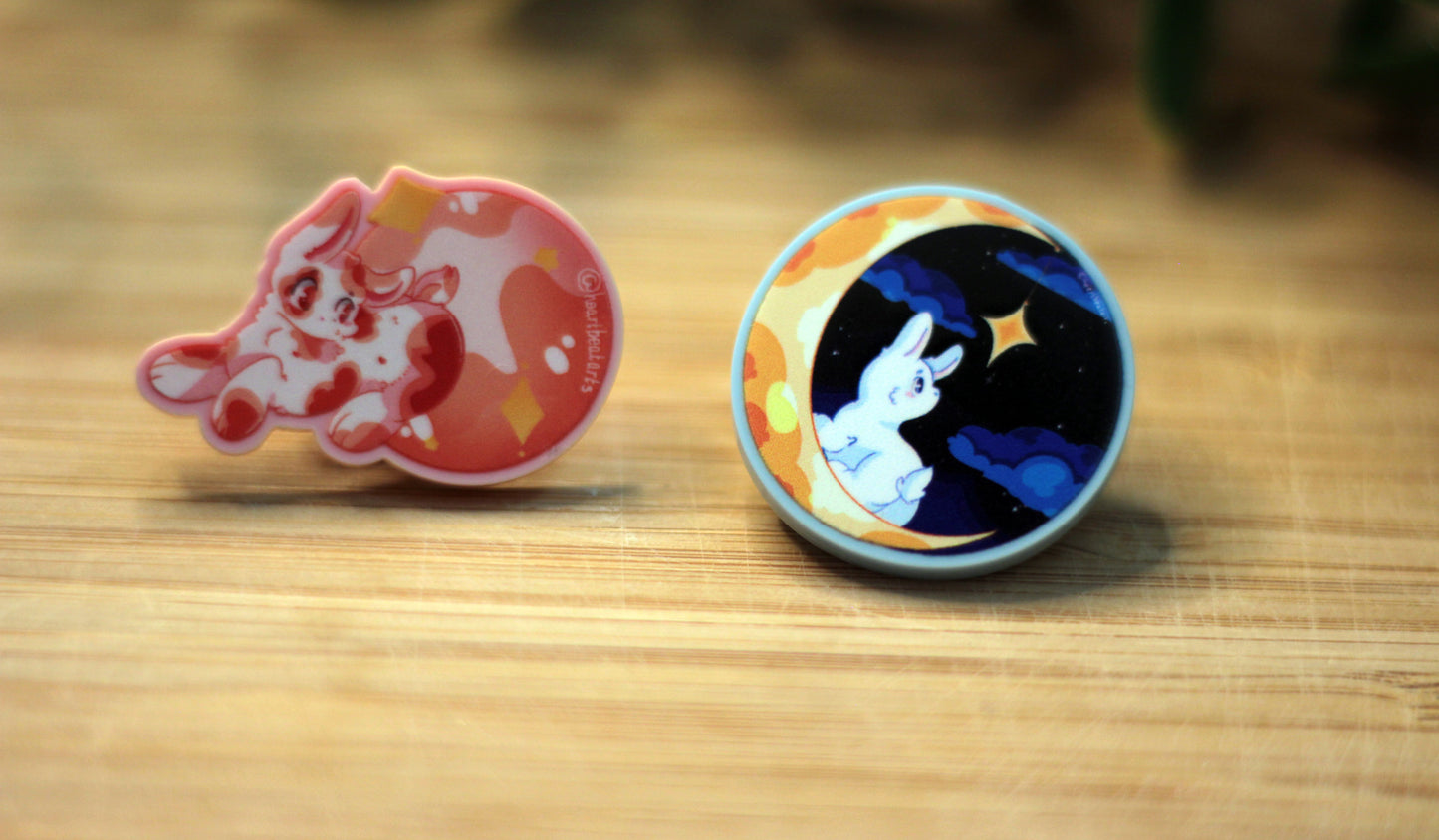 Moon Bunny Pastel Acrylic Badge