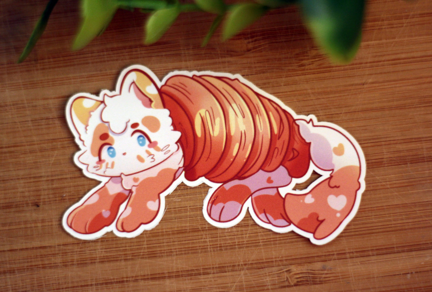 Crossiant Cat Sticker - Cute Original Design