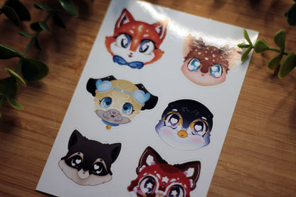 Friendly Faces - Animal Sticker Sheet