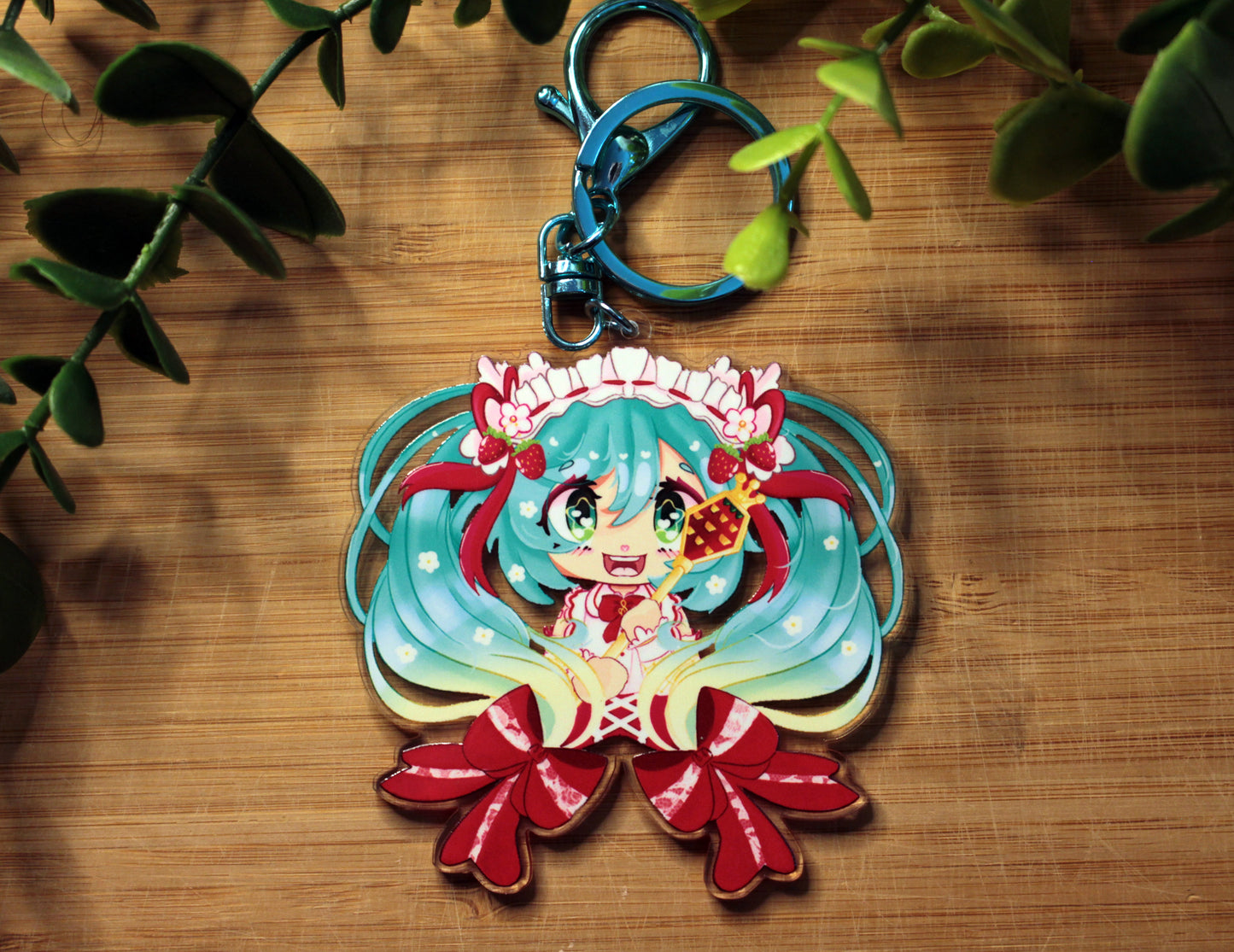 Strawberry Miku - Hatsune Miku Keychain (FAN-MADE)