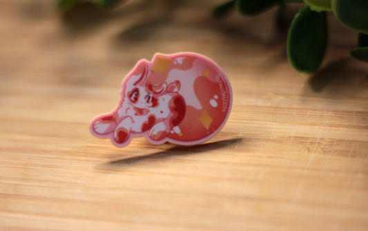 Mars Bunny Pastel Acrylic Badge