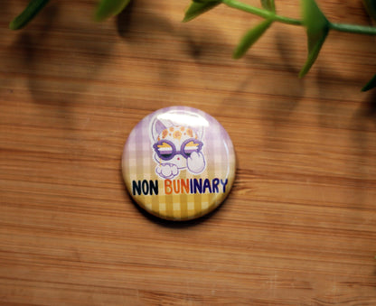 NON-BUNIARY and PINK DEMON KITTY badges!