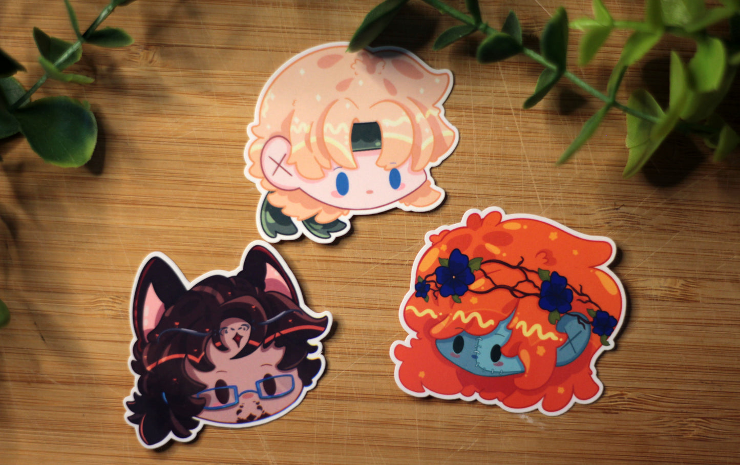 Martyn, Ren and Cleo - Hermitcraft / Life Series Stickers (FAN-MADE)