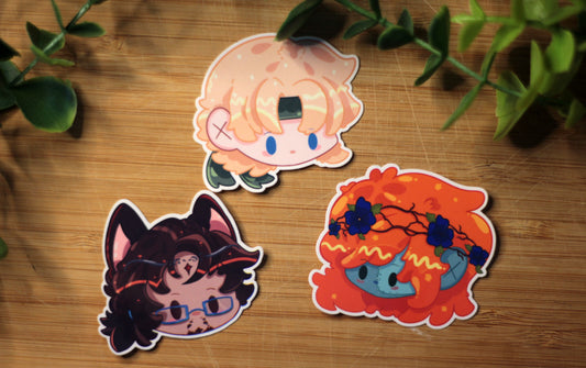 Martyn, Ren and Cleo - Hermitcraft / Life Series Stickers (FAN-MADE)