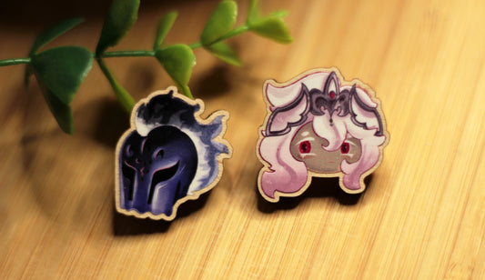 White Lily and Silent Salt Wooden Badges - CRK FANART