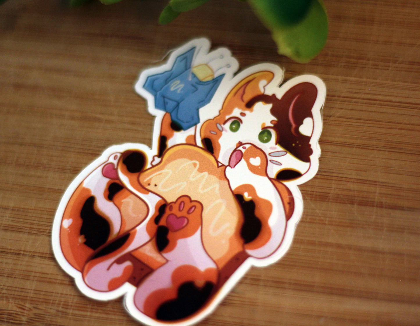 Toast Cat Sticker - Cute Original Design